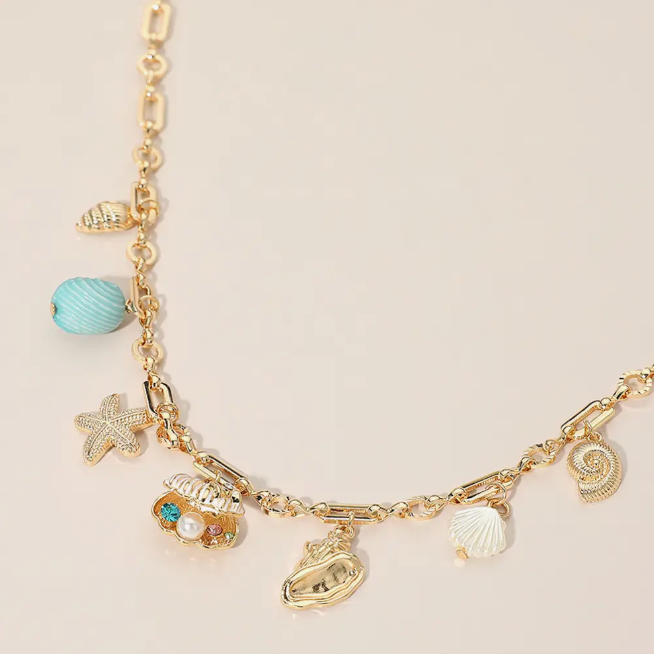 Ocean Charm Necklace🐚🩵