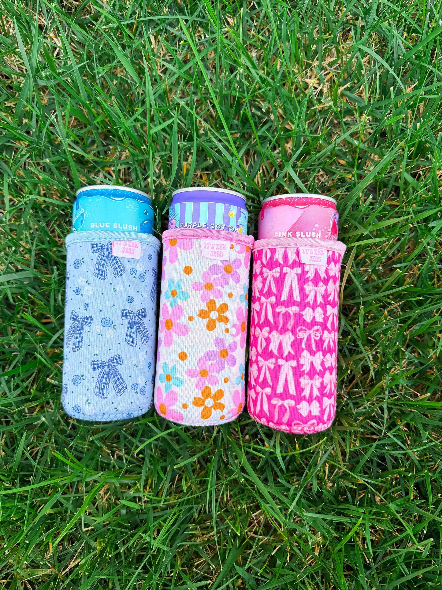 Blue Bow Slim Can Coozie💙