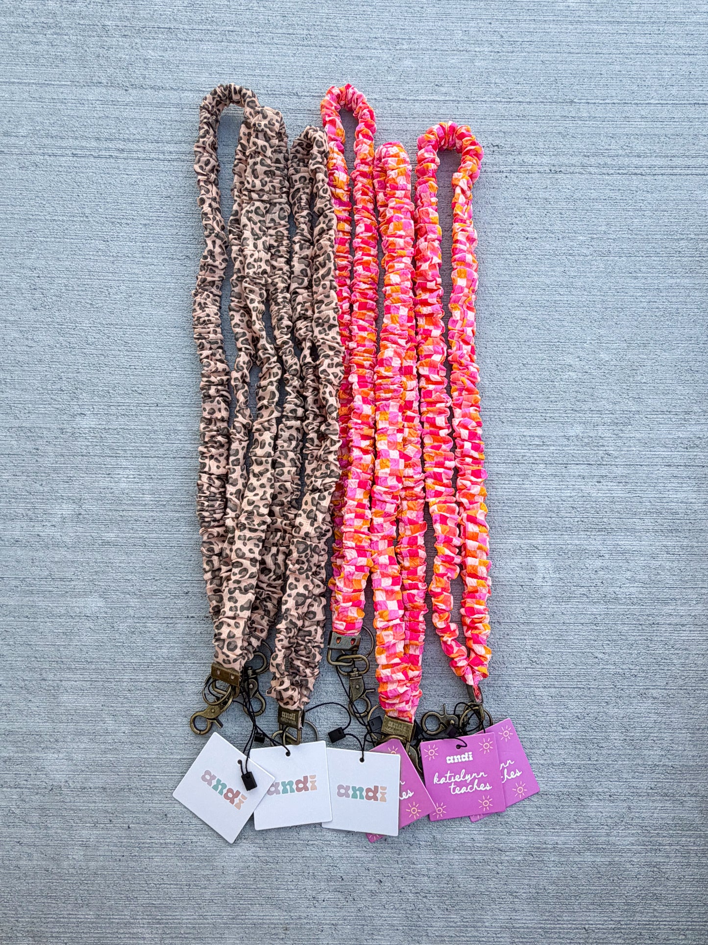 Pink Checker Lanyard🩷🧡