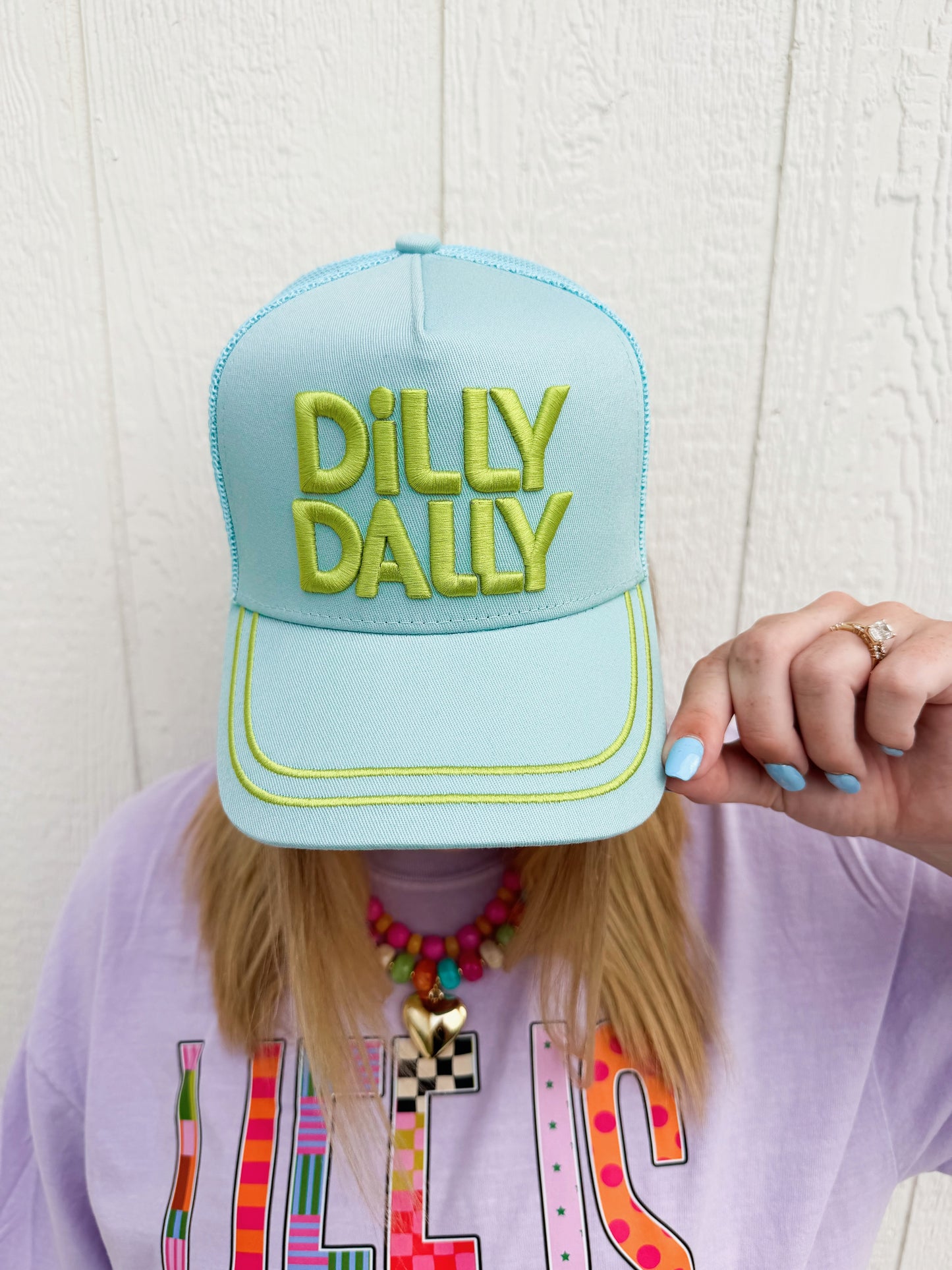 Dilly Dally Mesh Trucker🩵💚