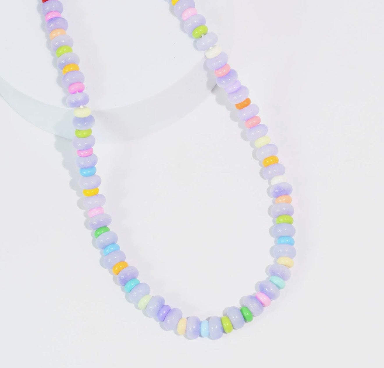 Happy Vibes Beaded Neckace💜🌈