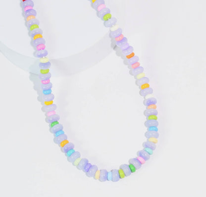 Happy Vibes Beaded Neckace💜🌈