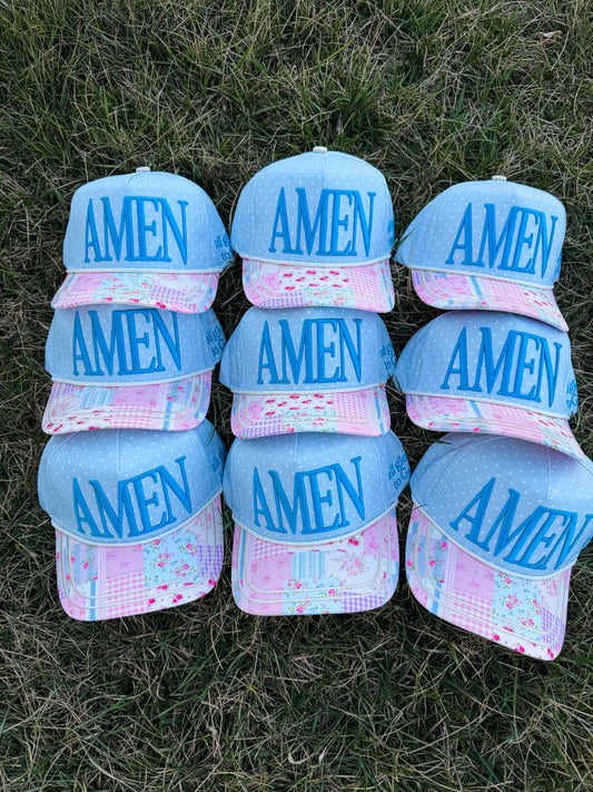 Amen Trucker Hat🌸🪻🩵