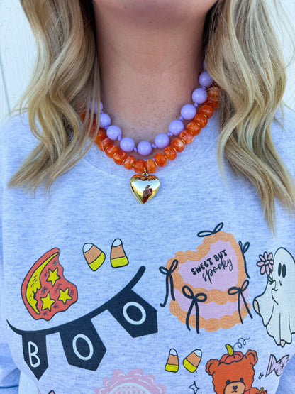 Orange Bubble Heart Necklace🧡
