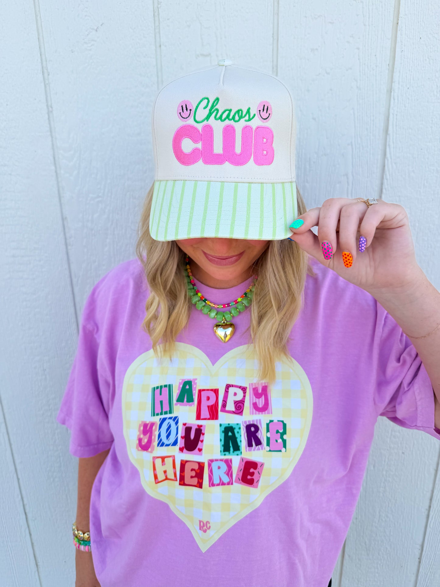 Chaos Club Trucker Hat🩷💚