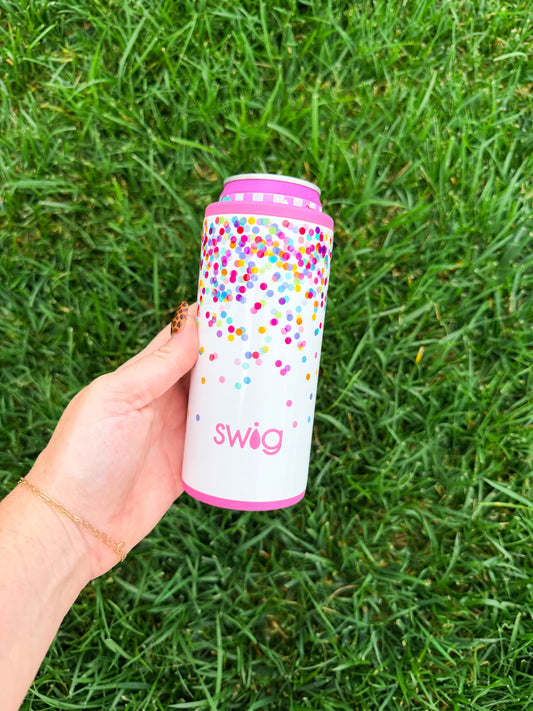 Confetti Slim Can Coozie🎉🩷