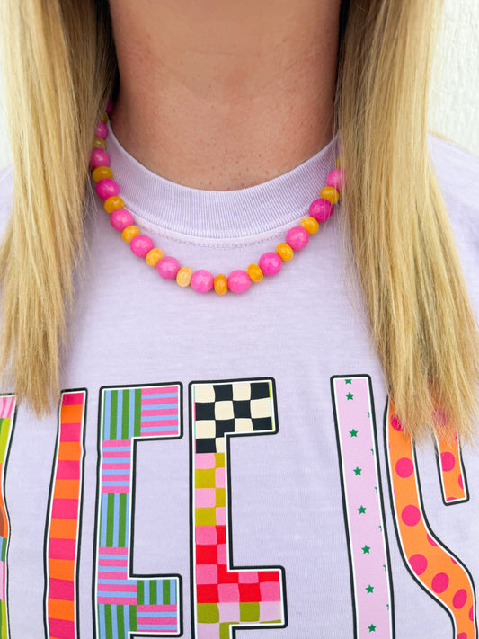 Pink Lemonade Necklace🩷🍋