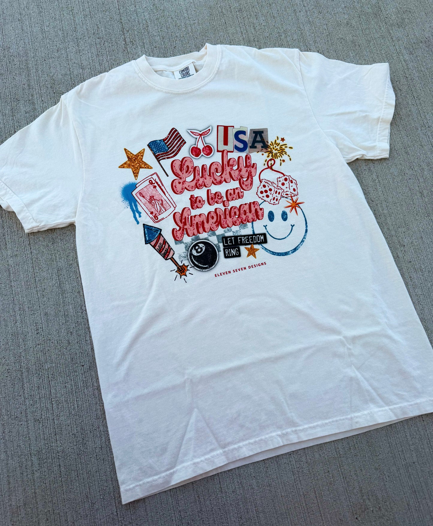 Lucky American Graphic Tee🍒💙