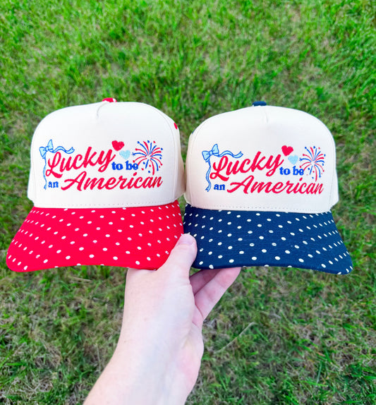 Lucky to be an American Trucker Hat🇺🇸
