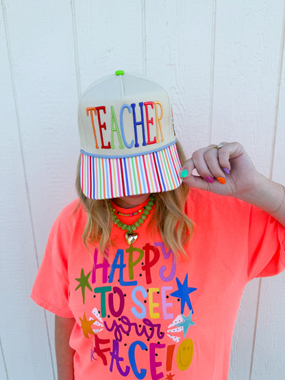 Teach Trucker Hat🍎🌈