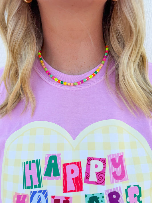 Sherbet Tile Necklace💚🧡🩷