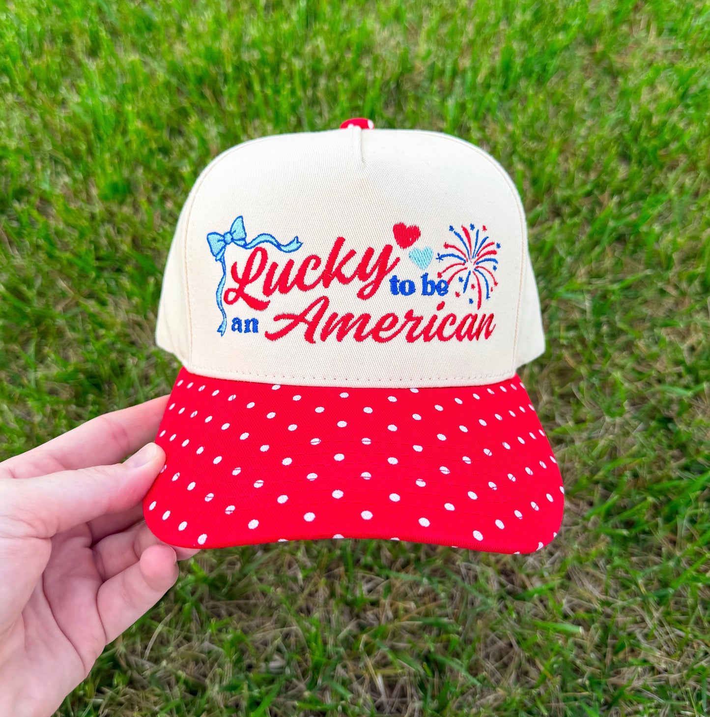 Lucky to be an American Trucker Hat🇺🇸