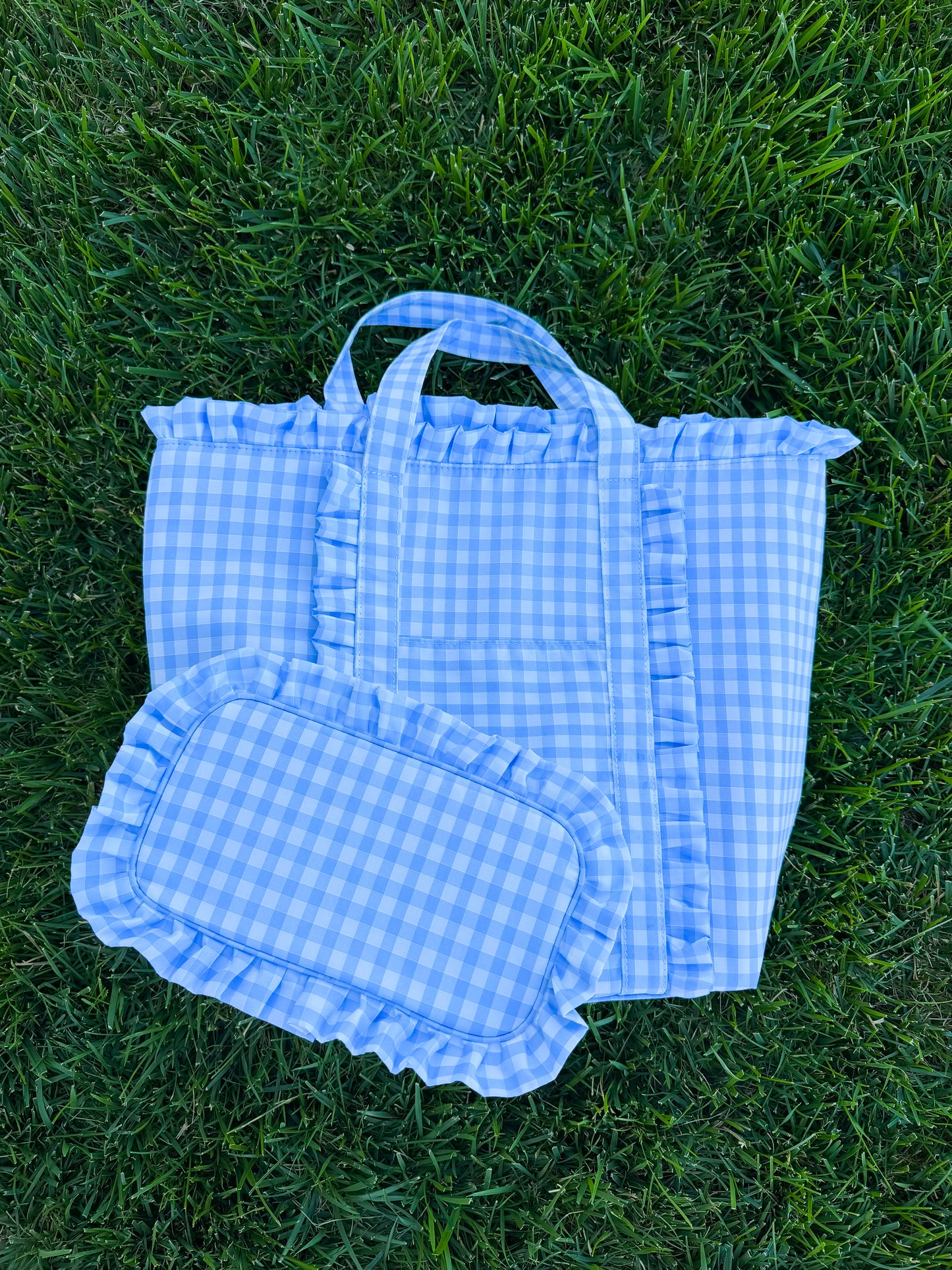 Baby Blue Gingham Tote🩵