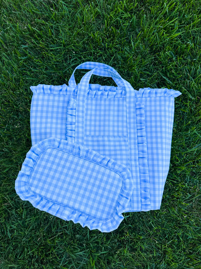 Baby Blue Gingham Tote🩵