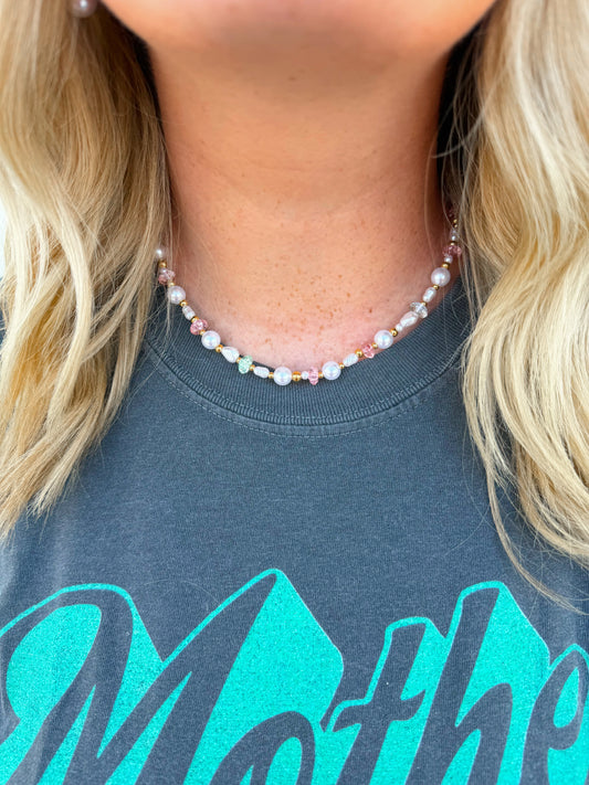 Blush Pearl Necklace🤍🎀