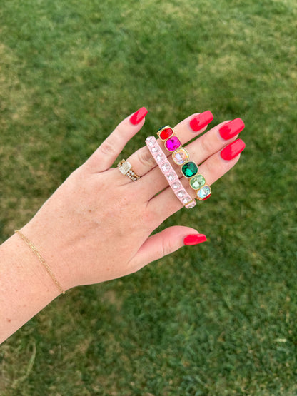 Pink Gemstone Stacking Bracelet🩷