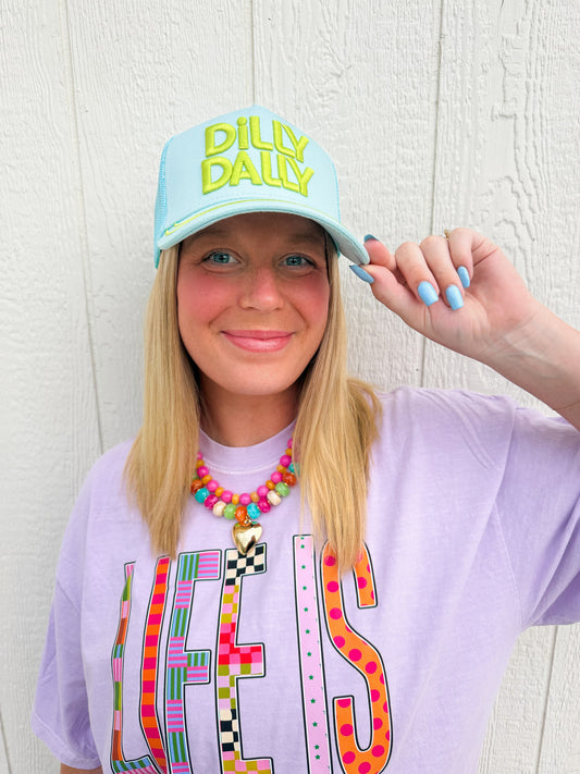 Dilly Dally Mesh Trucker🩵💚