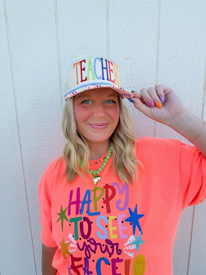 Teach Trucker Hat🍎🌈