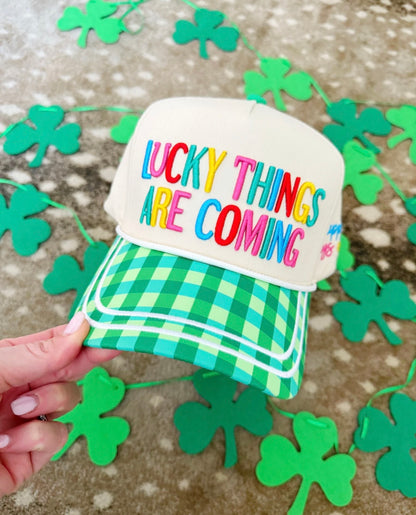 Lucky Things Are Coming Trucker Hat