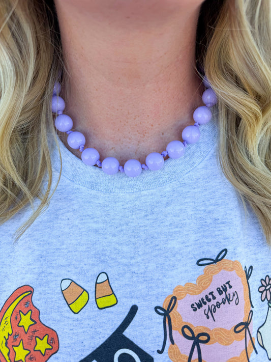 Lavender Bubblegum Beads Necklace