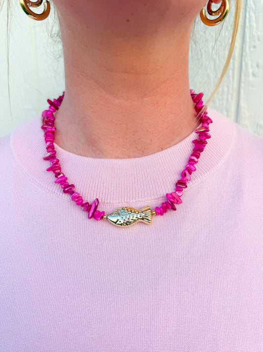 Fuchsia Fishy Necklace🩷🐟