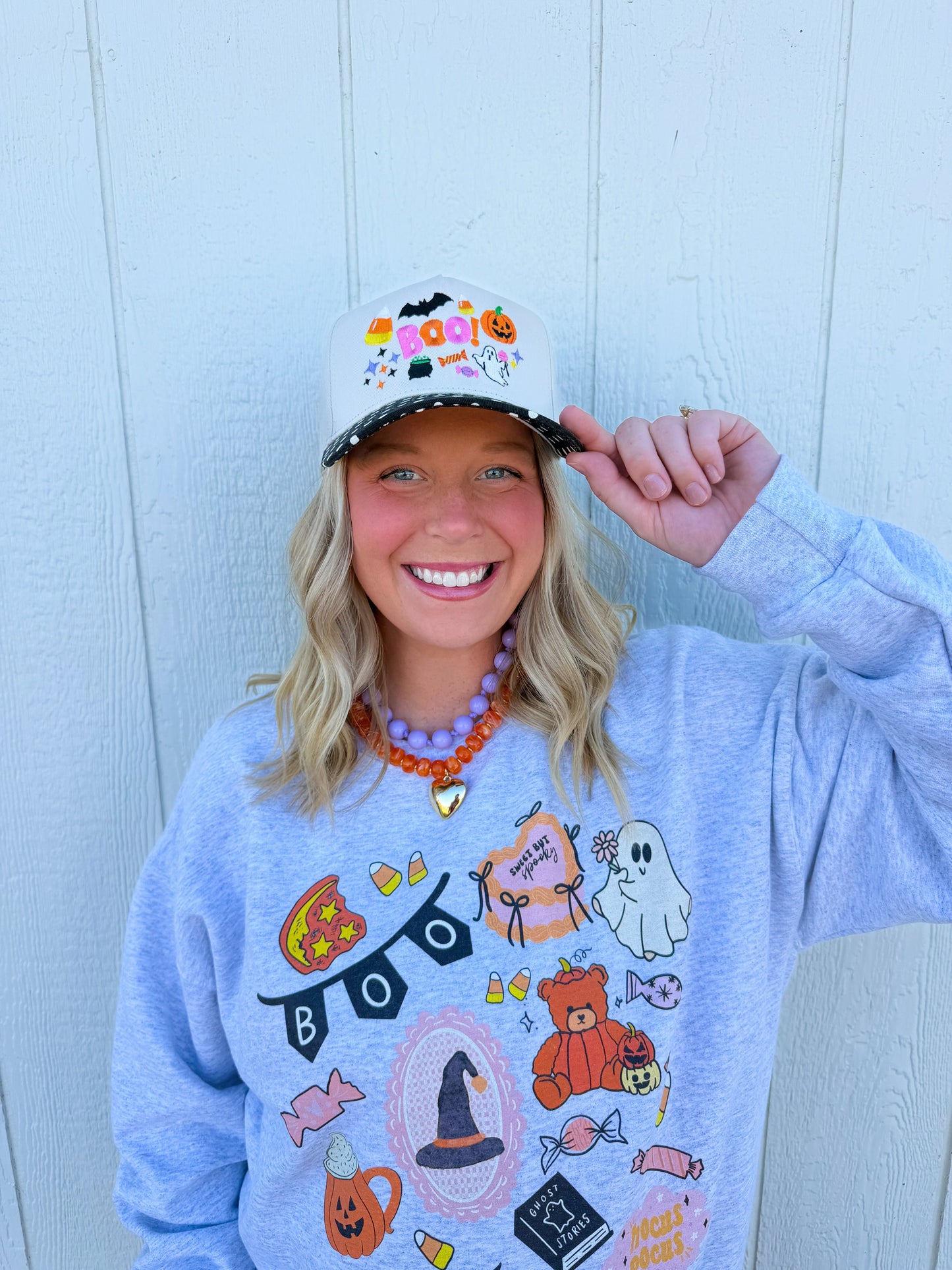 BOO Collage Trucker Hat💖🎃👻