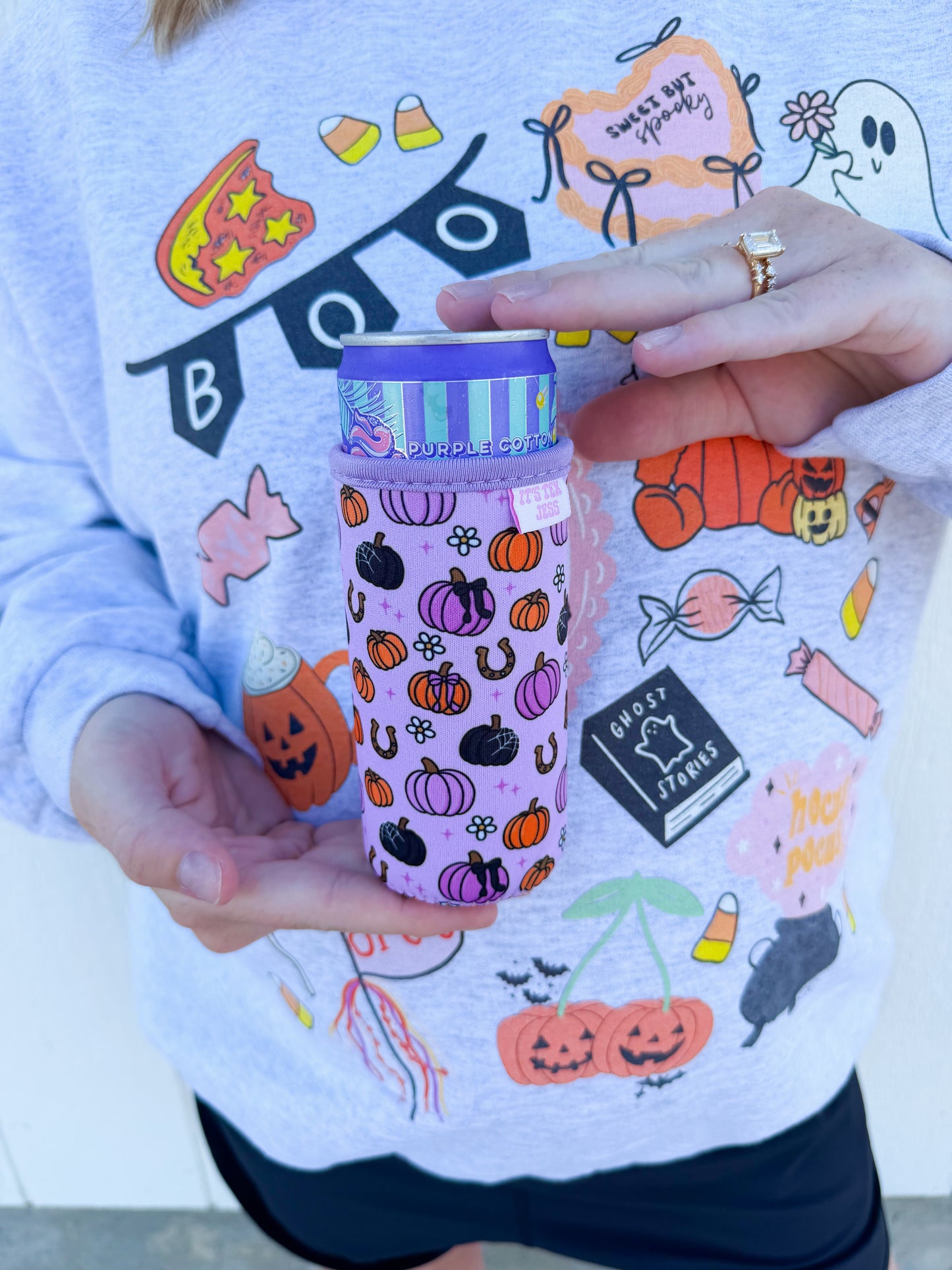 Spooky Pumpkins Slim Can Coozie🎃