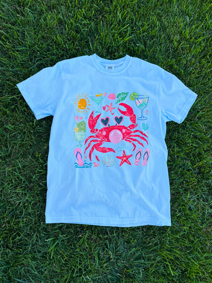 Crabby Graphic Tee🦀🩵