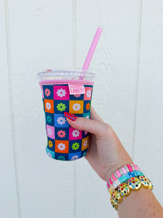 Rainbow Floral Checkers(Venti/Medium)🌸🌈