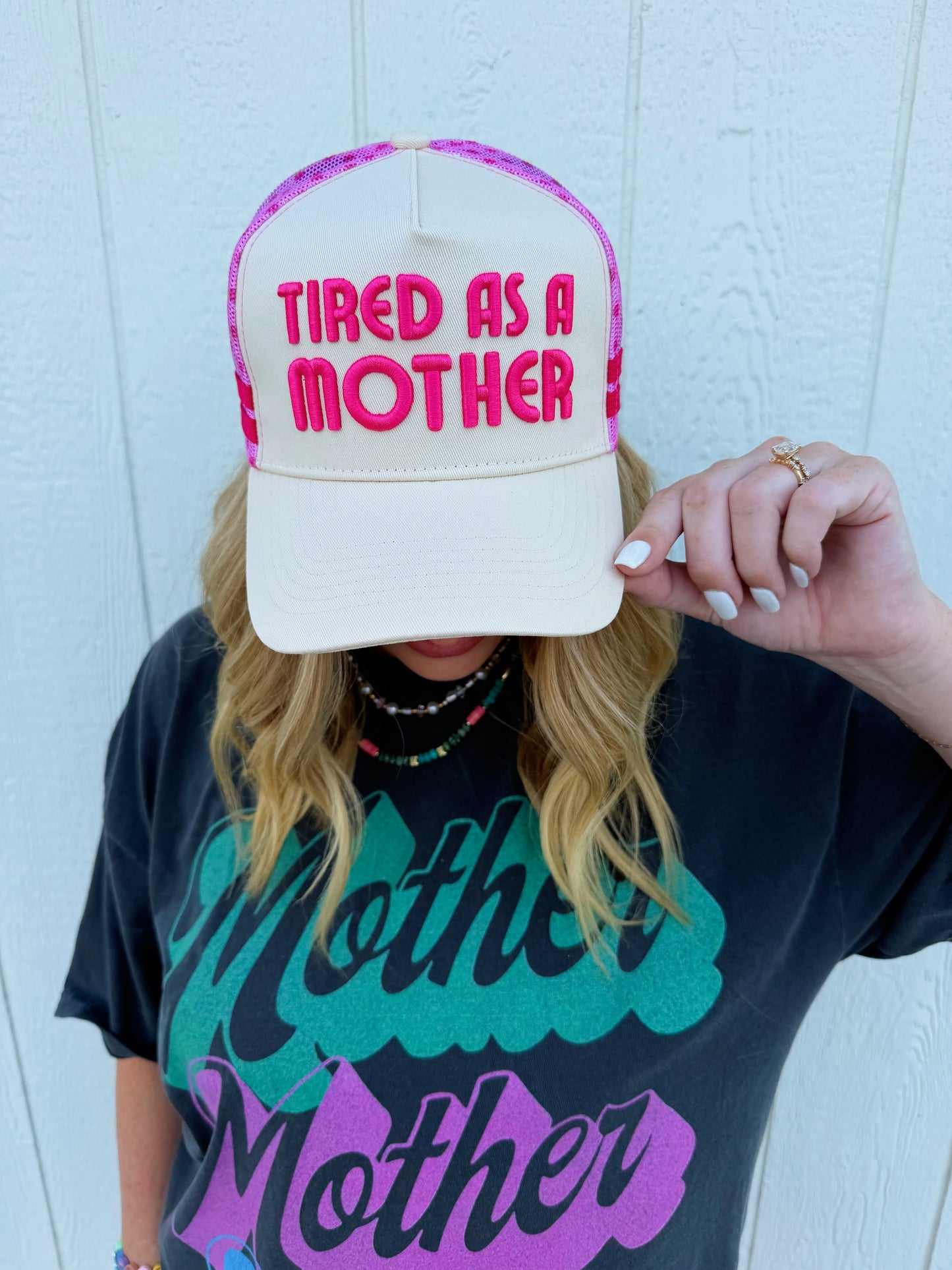 Tired As A Mother Trucker Hat🩷