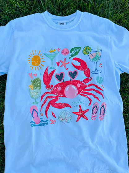 Crabby Graphic Tee🦀🩵