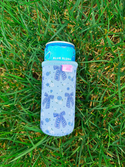Blue Bow Slim Can Coozie💙