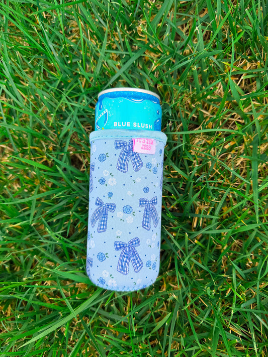 Blue Bow Slim Can Coozie💙