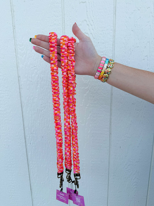 Pink Checker Lanyard🩷🧡