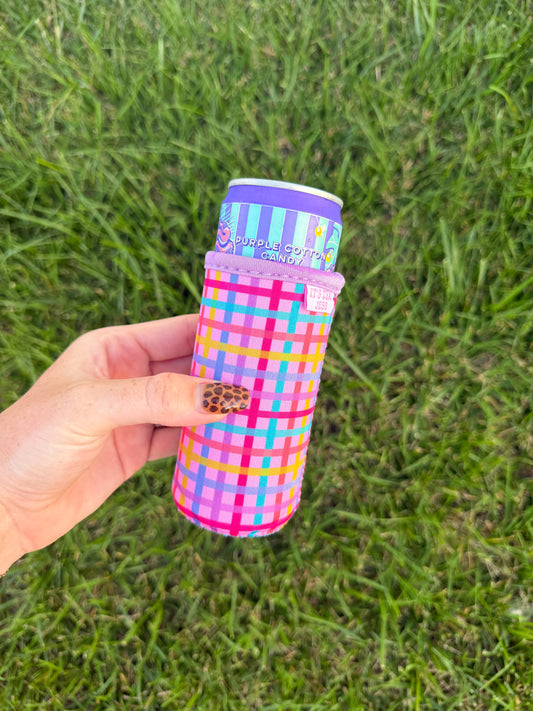 Slim Can Rainbow Gingham Coozie🌈
