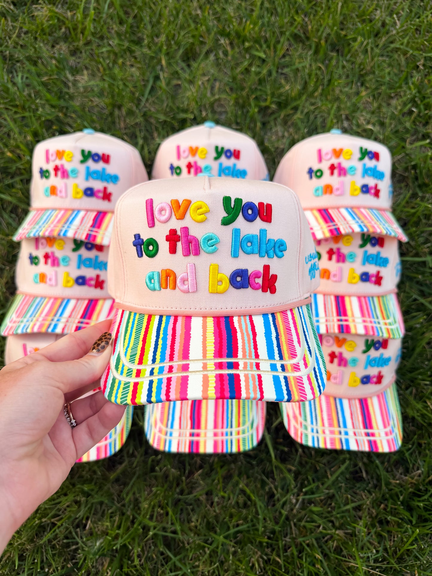 Love You To The Lake and Back Trucker Hat🚤🌈🩵🌊