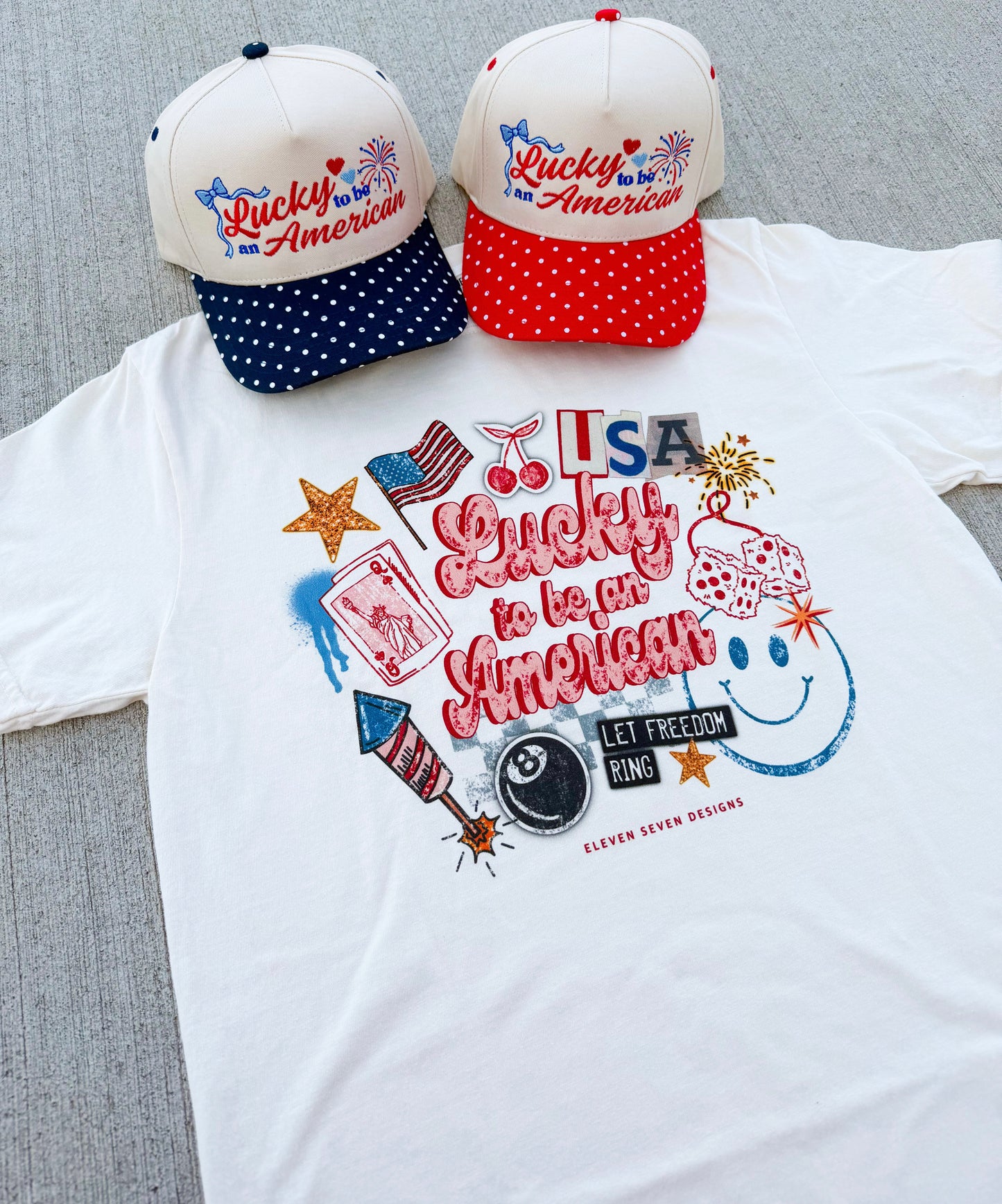 Lucky American Graphic Tee🍒💙