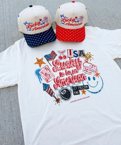 Lucky American Graphic Tee🍒💙