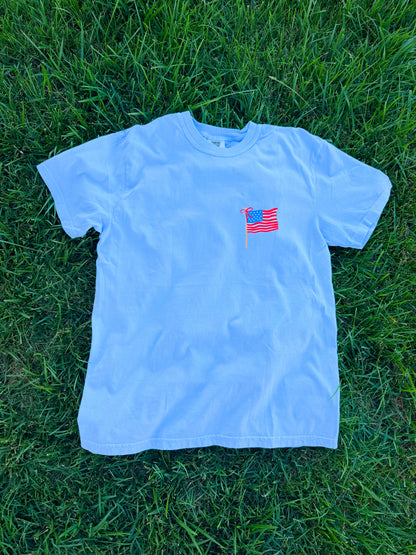 Blue God Bless America Tee🇺🇸🩵