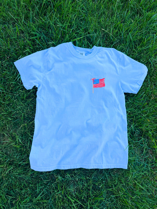 Blue God Bless America Tee🇺🇸🩵