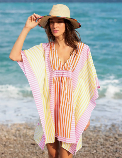 Striped Swimsuit Coverup👙🧡