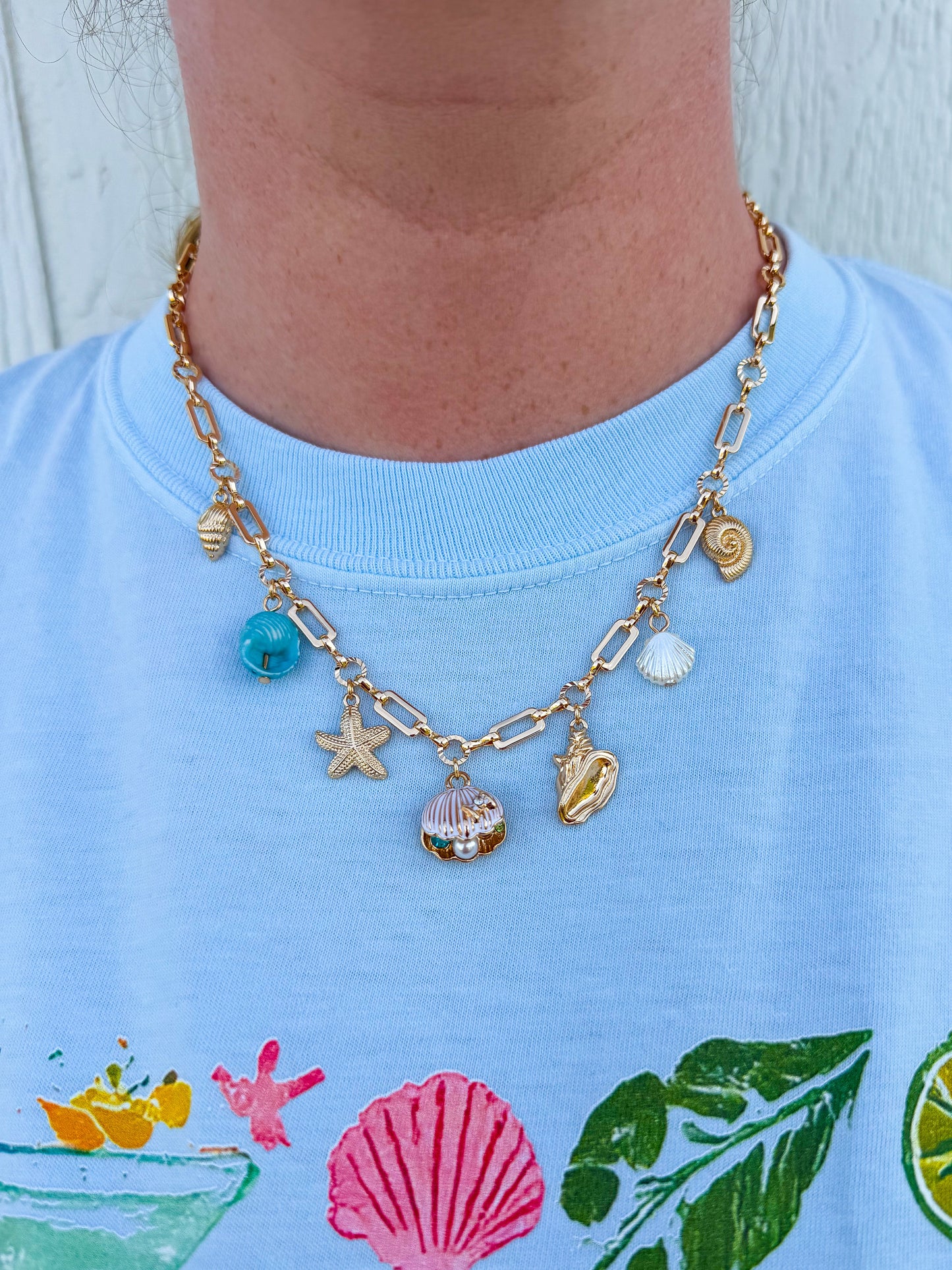 Ocean Charm Necklace🐚🩵