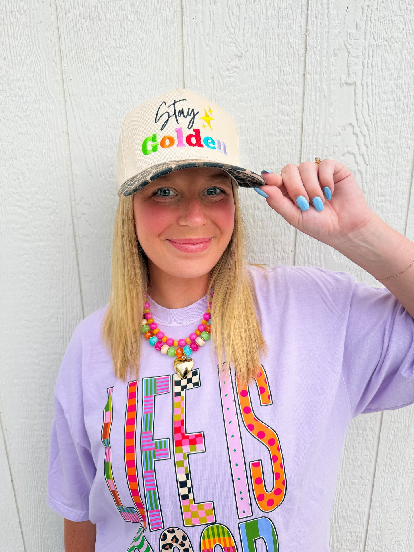 Stay Golden Trucker Hat✨🌈