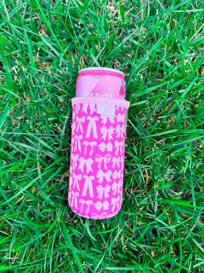 Pink Bow Slim Can Coozie🎀