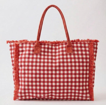 Red Gingham Tote Bag❤️