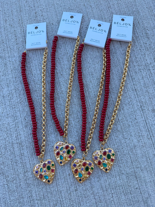 Confetti Heart Charm Necklace
