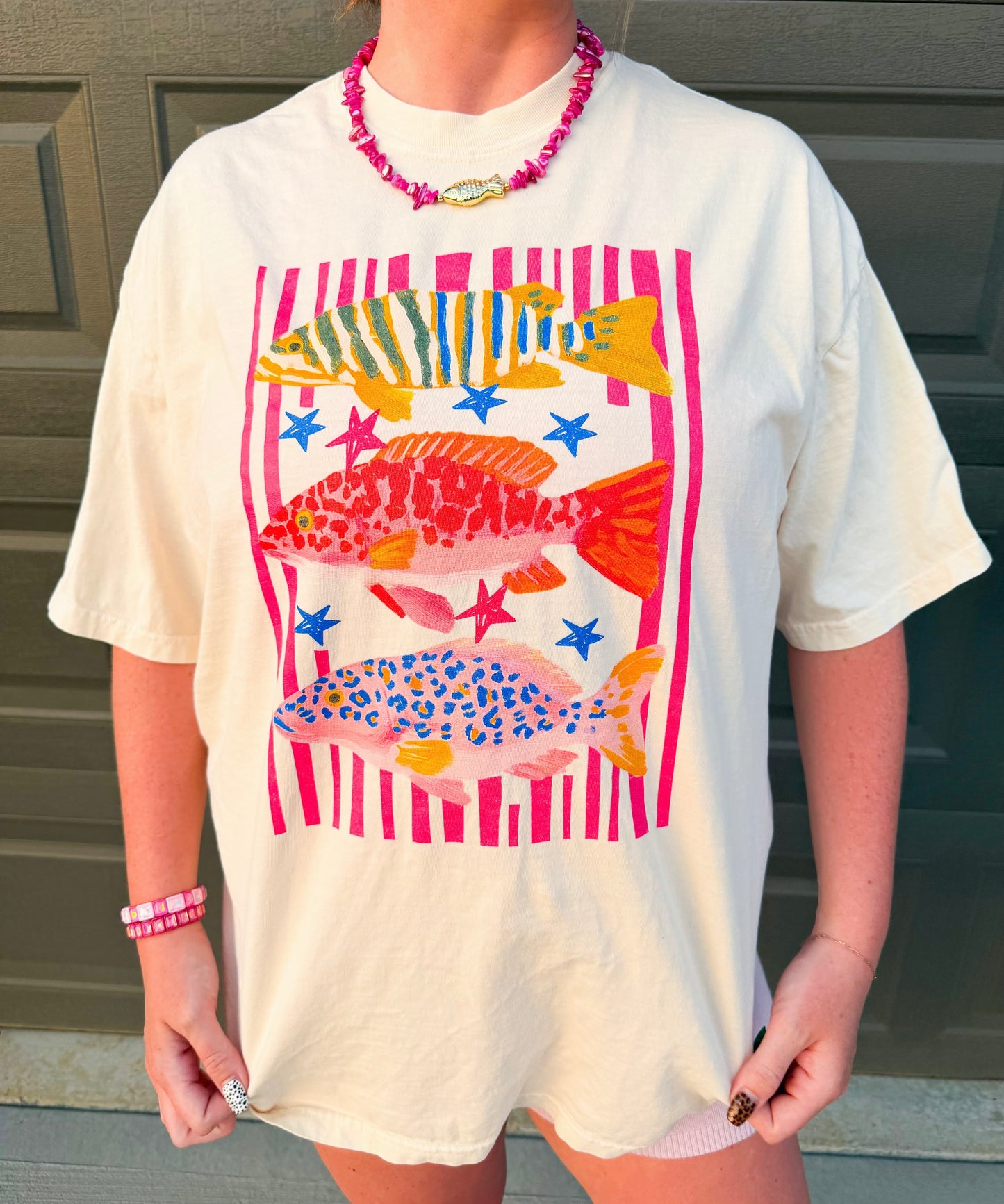 Preppy Fish Graphic Tee🩷