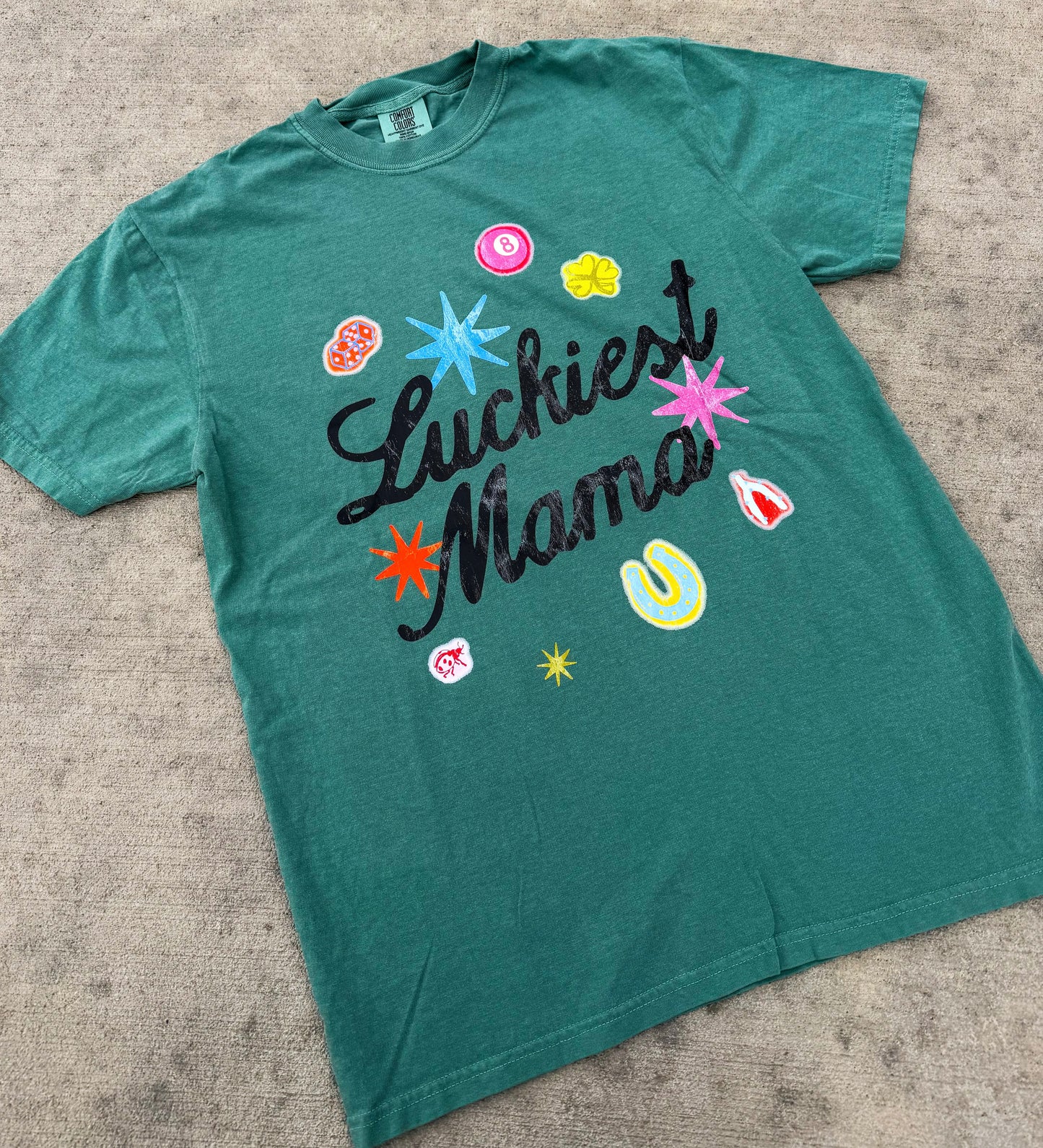 Luckiest Mama Tee🎱🩷