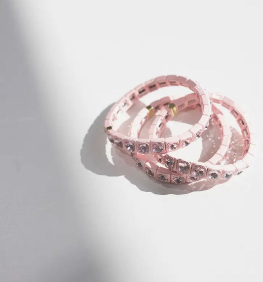 Pink Gemstone Stacking Bracelet🩷