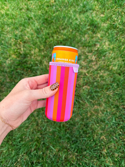 Slim Can Striped Coozie☀️